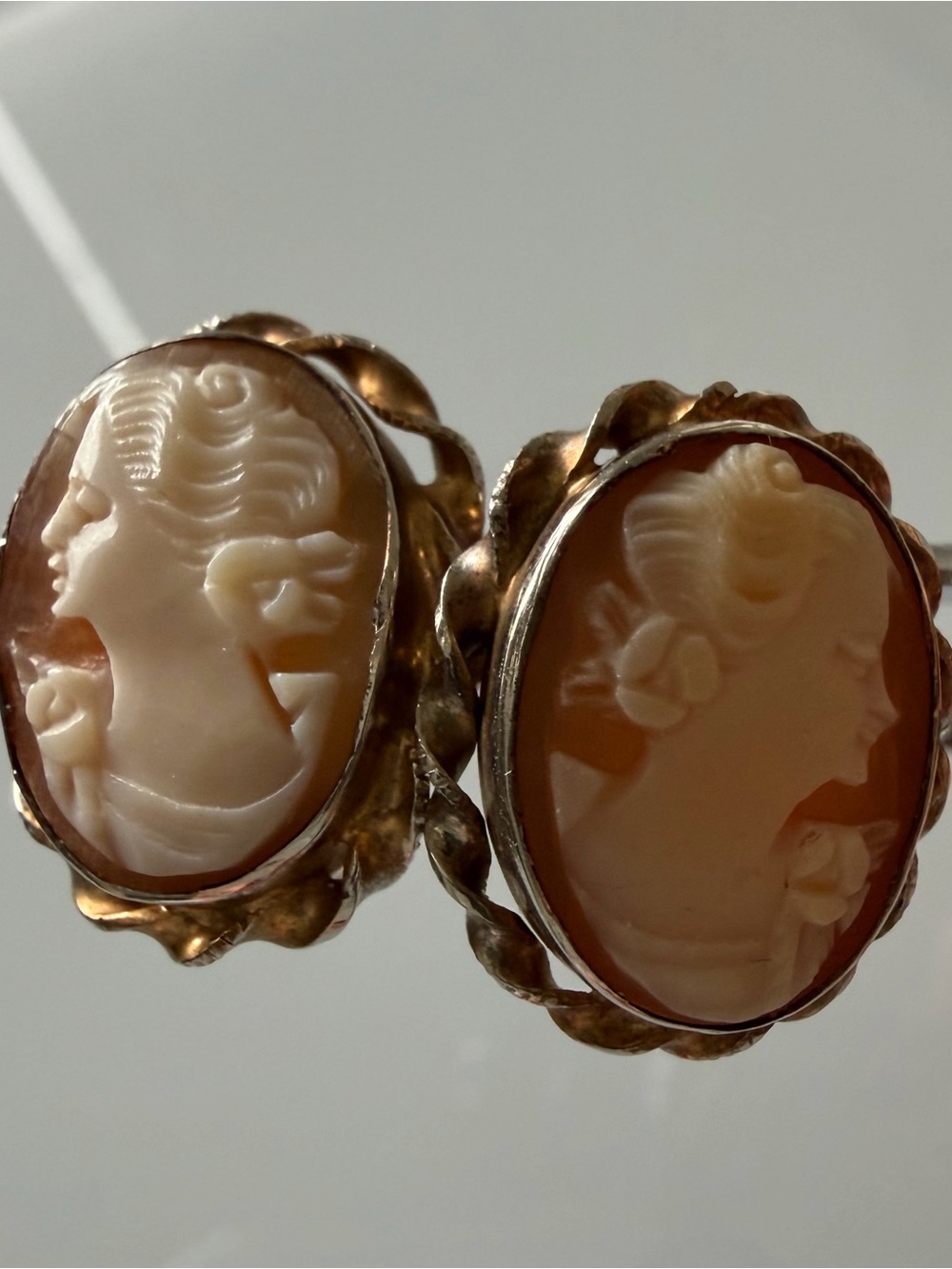Vintage Shell Cameo Earrings - Picture 11 of 16